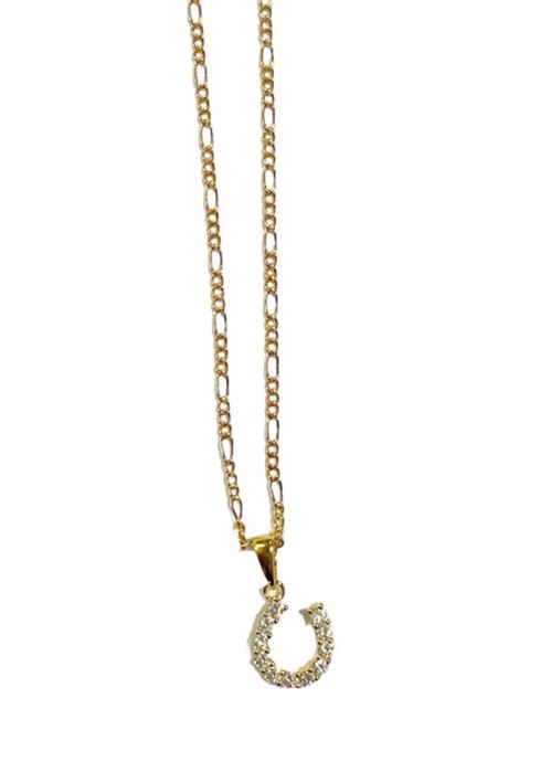 Angeline crystal necklace Clear/Forgyldt Pico 