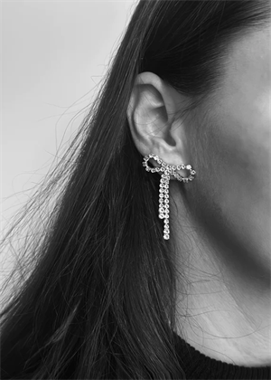 Arco large crystal studs Clear/Forgyldt Pico