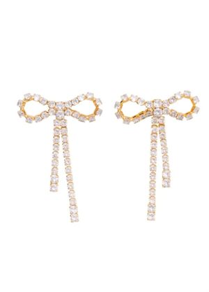 Arco large crystal studs Clear/Gold Pico