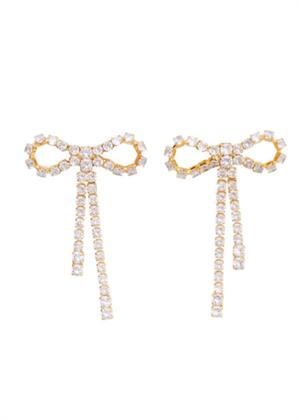 Arco large crystal studs Clear/Forgyldt Pico