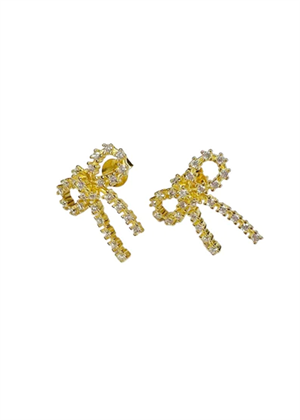 Arco mini crystal studs Clear/Gold Pico