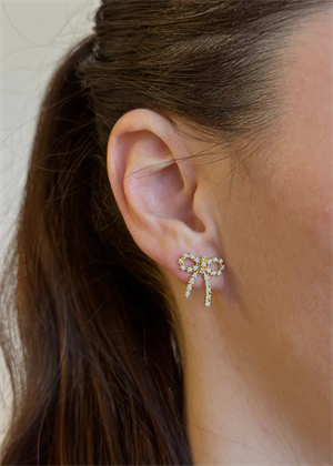 Arco mini crystal studs Clear/Forgyldt Pico