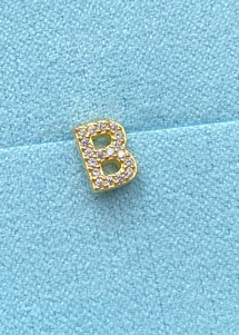 Alphabet crystal stud B Guld Pico 