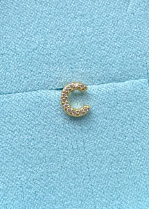 Alphabet crystal stud C Forgyldt Pico 