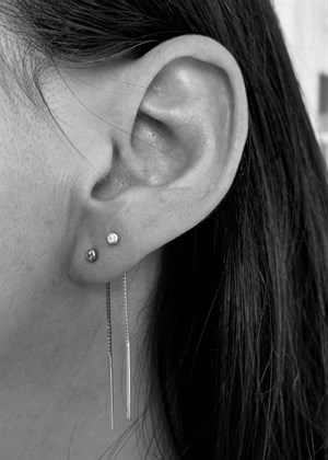 Crystal chain earrings Gold Pico 