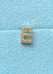 Alphabet crystal stud E Forgyldt Pico 