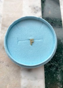 Alphabet crystal stud F Forgyldt Pico 