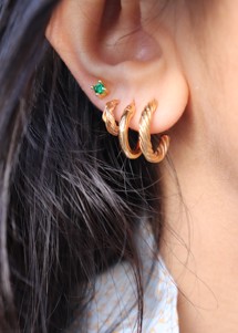 Feather stud Forgyldt Pico 