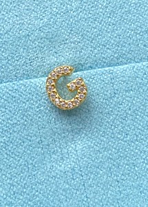 Alphabet crystal stud G Forgyldt Pico 