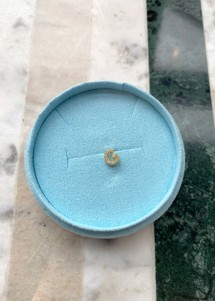 Alphabet crystal stud G Forgyldt Pico 