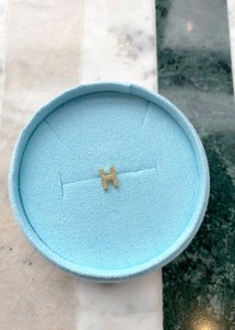 Alphabet crystal stud H Forgyldt Pico 