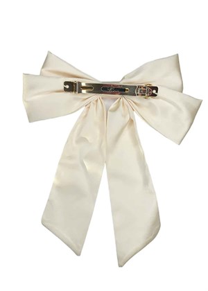 Isabella Bow Barette Ivory Pico