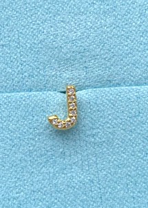 Alphabet crystal stud J Forgyldt Pico 