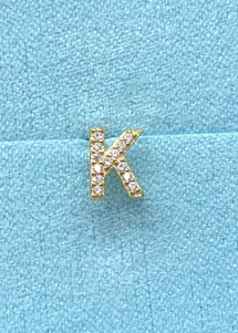 Alphabet crystal stud K Forgyldt Pico 