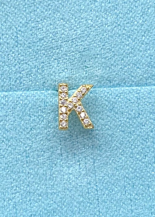 Alphabet crystal stud K Guld Pico 