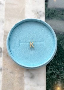 Alphabet crystal stud K Forgyldt Pico 