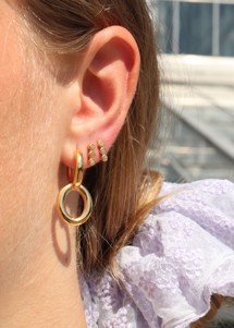 Maxie double hoops Gold Pico 