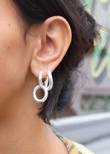 Maxie double hoops Silver Pico 