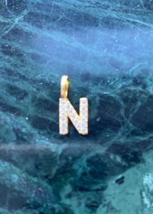 Alphabet pendant N Forgyldt Pico 