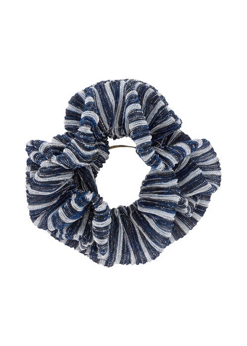 Plisse glimmer scrunchie Mørkeblå Pico 