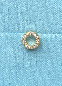 Alphabet crystal stud O Forgyldt Pico 