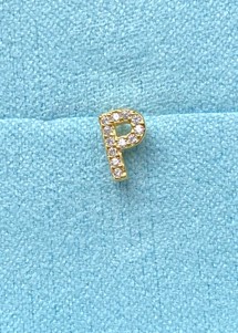 Alphabet crystal stud P Forgyldt Pico 