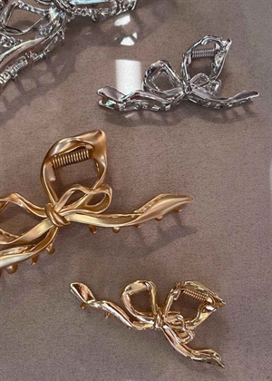 Petit metallic bow clip Shiny Gold Pico 