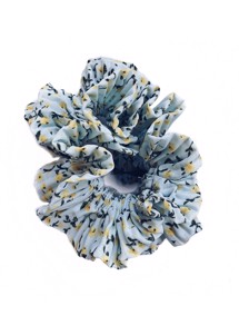 Plisse flower scrunchies Lyseblå 