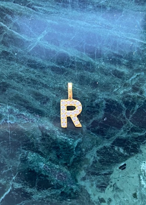 Alphabet pendant R Forgyldt  Pico 