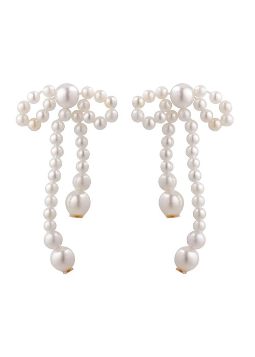 Bow Pearl earring White Plisse Copenhagen 