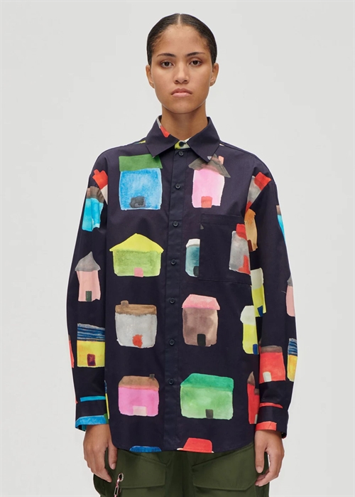 Pocket oversized midweight cotton skjorte Refugios Stine Goya 