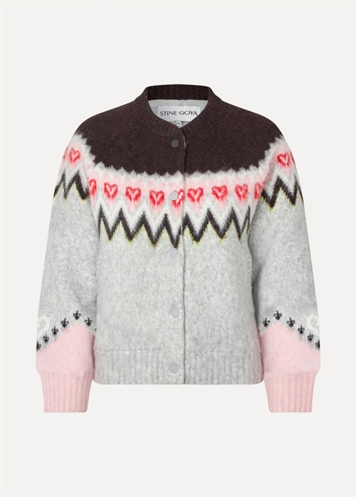 Raglan brushed jaquard bomber jakke Fairisle Stine Goya 