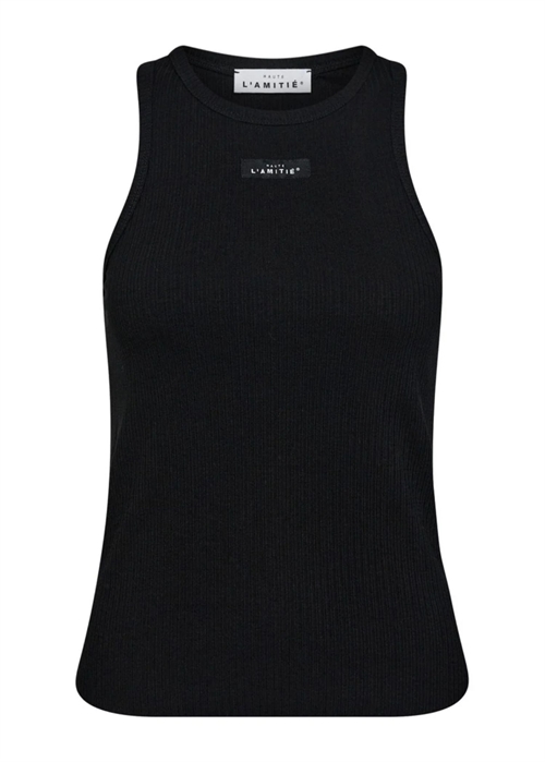 Rib badge tank top Black HAUTE L\'AMITIÈ