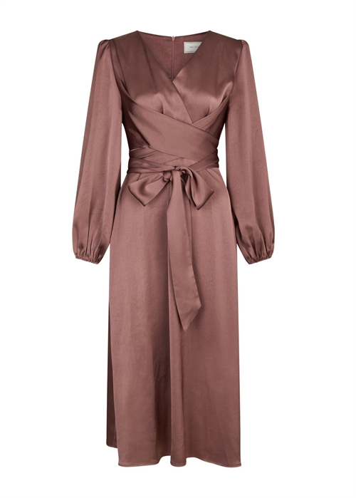 Rimini heavy sateen kjole Dark Rose Neo Noir