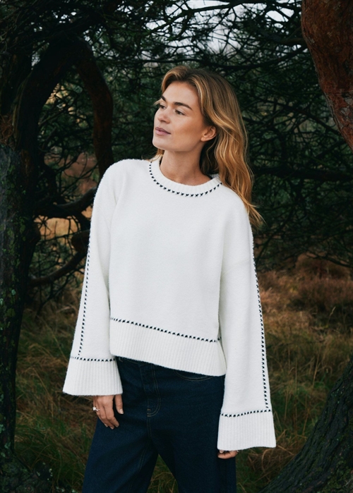 Roeme knit stitch bluse Offwhite Neo Noir 