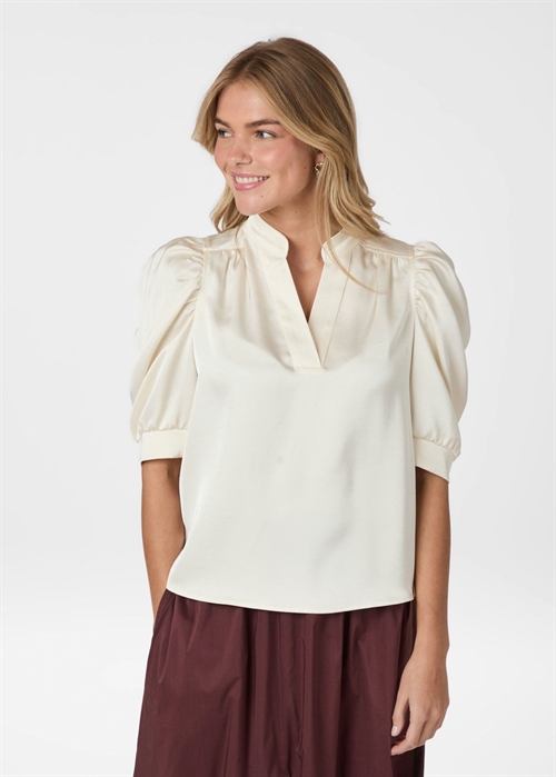 Roella heavy sateen bluse Pearl Neo Noir 