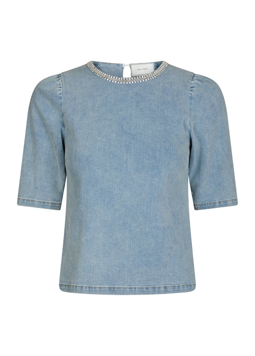 Rosia denim emb bluse Light Blue Neo Noir 
