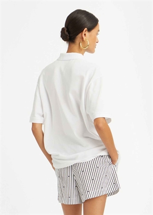Cotton short sleeve polo Bright White ROTATE SUNDAY