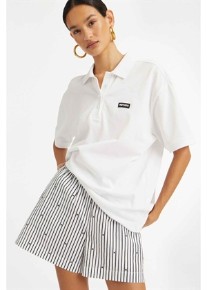 Cotton short sleeve poloBright White ROTATE SUNDAY