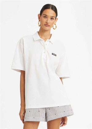 Cotton short sleeve polo Bright White ROTATE SUNDAY