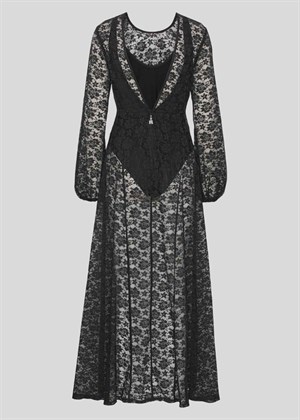 Lisa lace maxi slit kjole Black ROTATE By Birger Christensen 