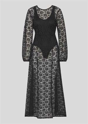 Lisa lace maxi slit kjole Black ROTATE By Birger Christensen 