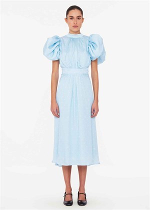Textured midi puppy kjole Light Blue ROTATE By Birger Christensen 