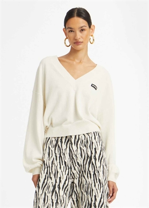 Knit v-neck sweater Bright White ROTATE By Birger Christensen 