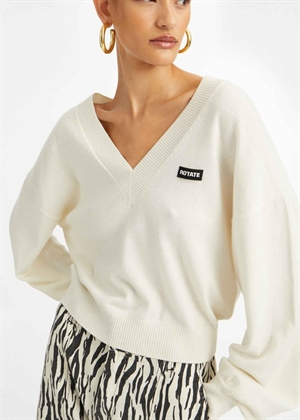 Knit v-neck sweater Bright White ROTATE By Birger Christensen 