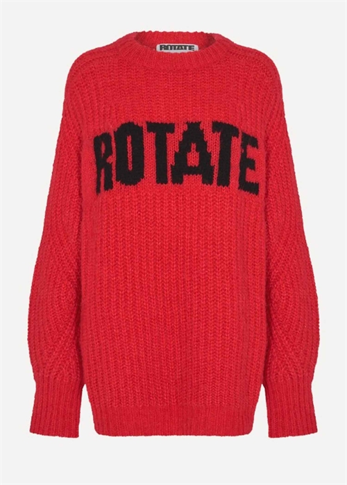 Brandy Knitted Logo sweater High Risk Red ROTATE By Birger Christensen