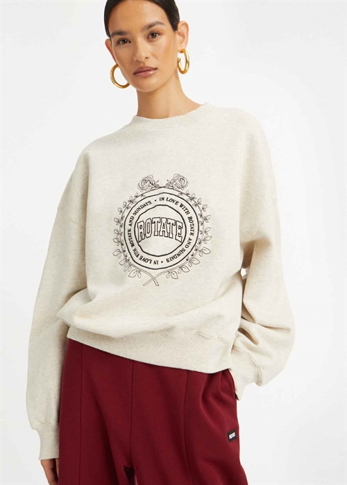 Heavy crewneck sweat White Melange ROTATE SUNDAY