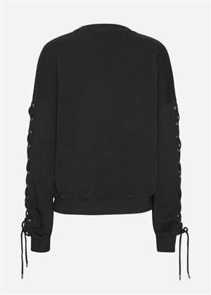 Lacing crewneck sweat Sort ROTATE SUNDAY