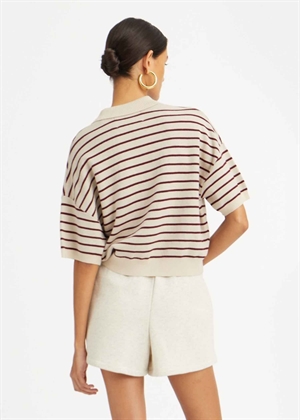 Slinky knit polo Oatmeal Comb. ROTATE SUNDAY
