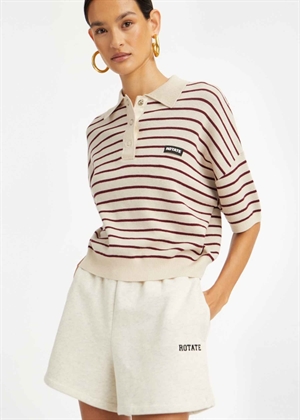 Slinky knit polo Oatmeal Comb. ROTATE SUNDAY